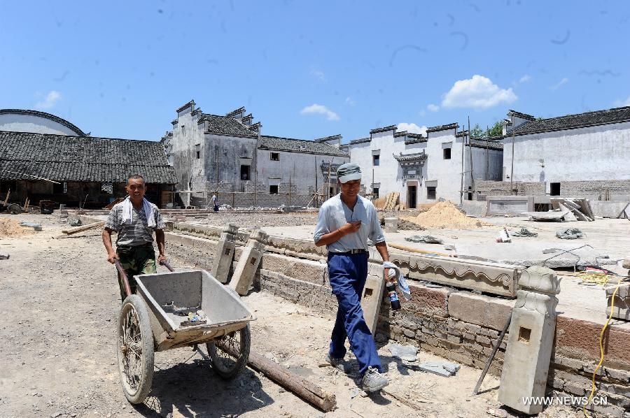 Ancient buildings rebuilt in E China village