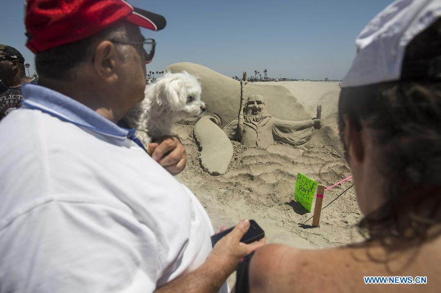 Sand sculpture contest in Long Beach, California