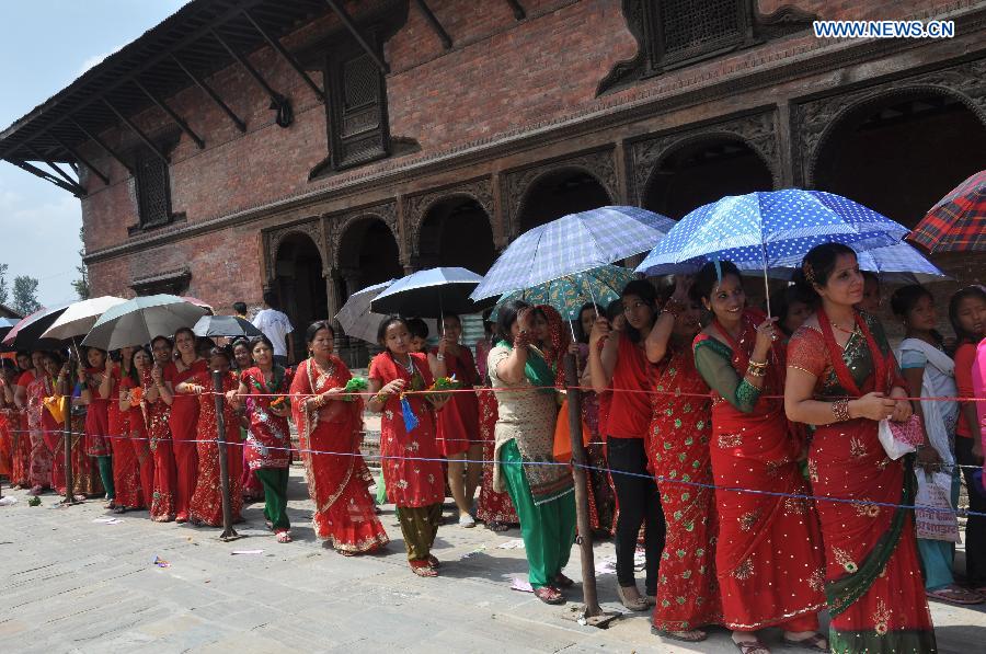 Nepalese Hindu women celebrate Teej festival