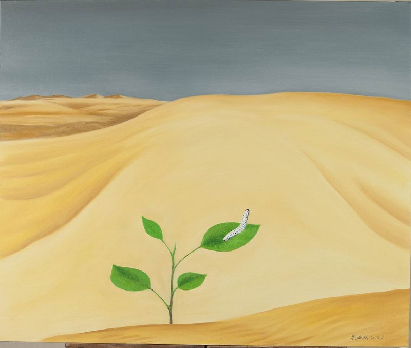 Desert-themed oil painting exhibition opens in Beijing