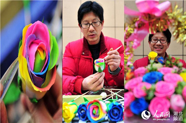 A thousand dough roses to celebrate Valentine's Day in Yichang