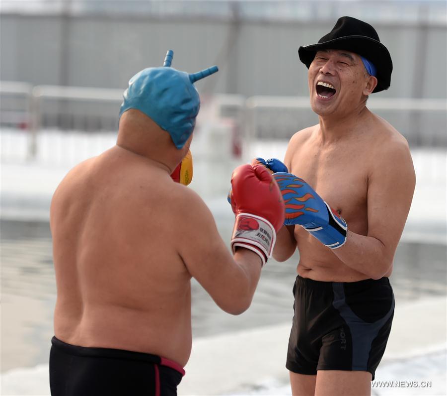 Winter swimmers perform in Harbin