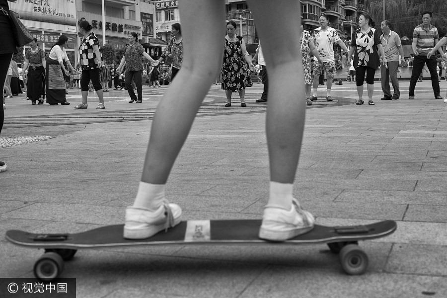 Chinese square dance captured in camera