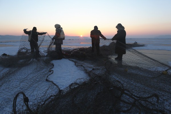 Fishermen net giant catch at Shitoukoumen Reservoir