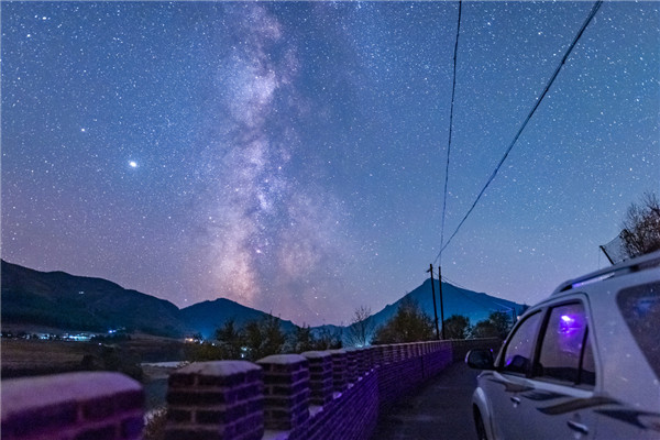 Starry night sky in Jilin