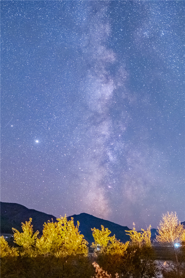 Starry night sky in Jilin