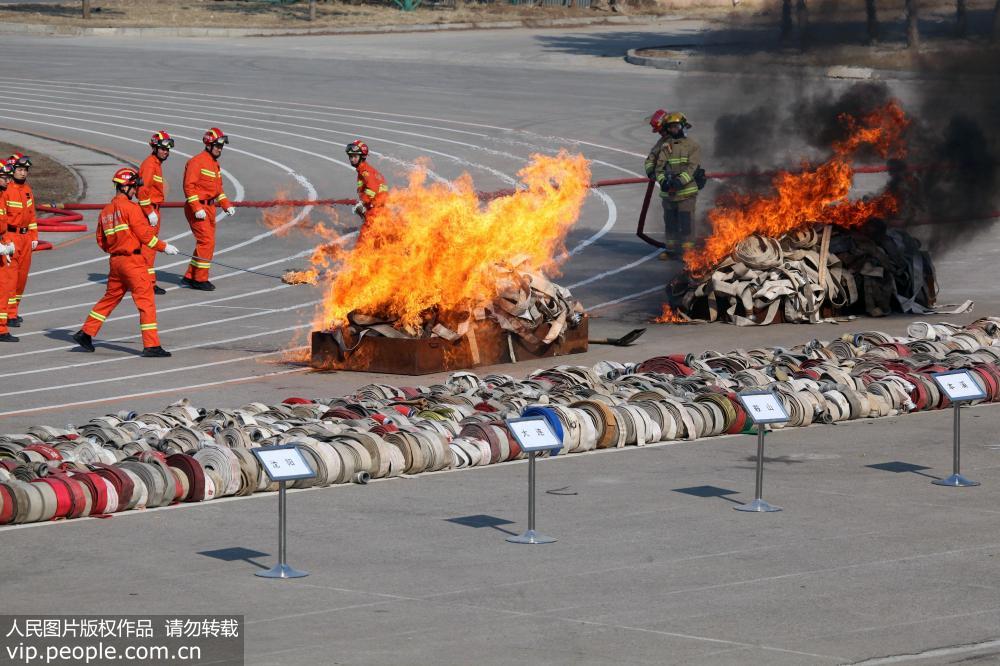 Counterfeit fire safety products destroyed in Northeast China