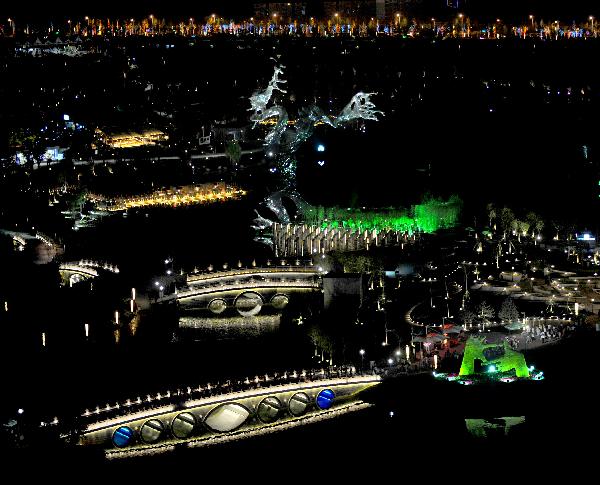Brilliant night view of Int'l Horticultural Expo in Xi'an, China's Shaanxi