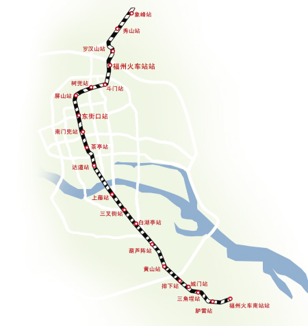 福州地铁1号线精确线路图公布 可用100年抗震7度