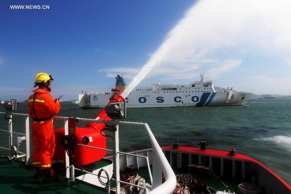 Sea rescue drill held in Xiamen