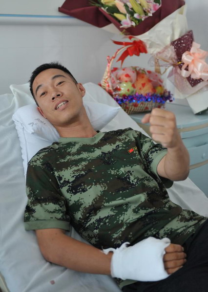 Fire hero on fast track to recovery