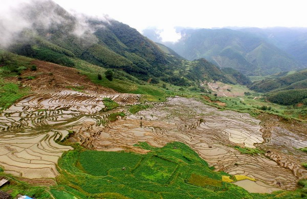 Beautiful terraced fields in Fujian