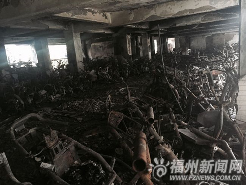Over 100 e-bikes destroyed in Fuzhou fire