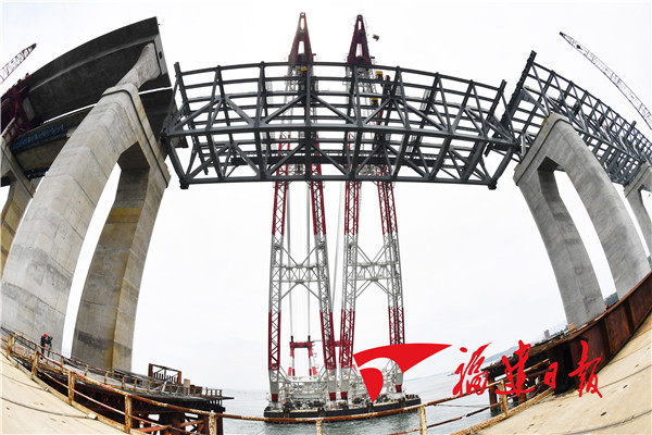 Construction on Fujian key bridge progresses