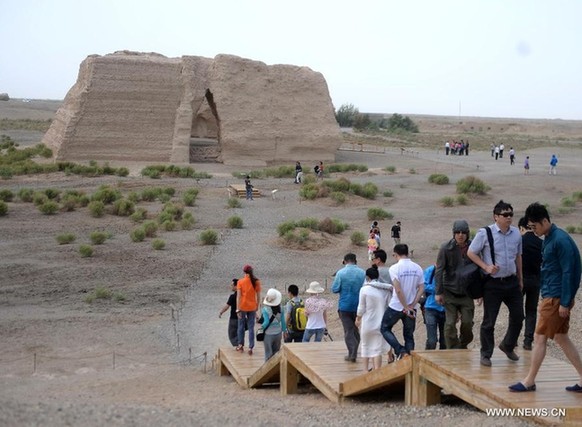 Oasis scenic spot in Gobi Desert, NW China
