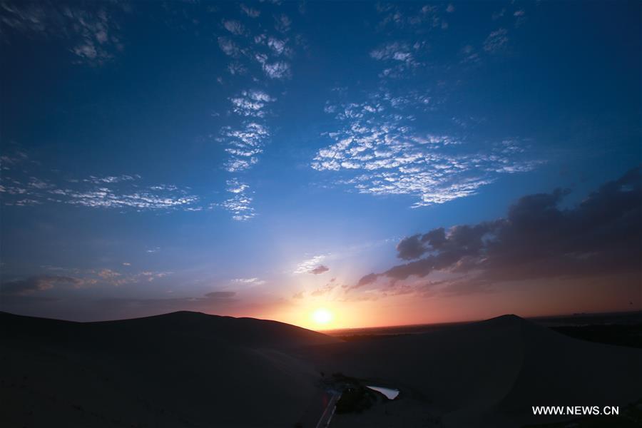 Sunset scenery seen in Dunhuang, NW China