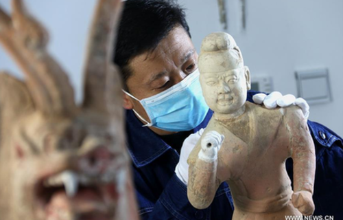 Restoration of painted ceramic historical objects starts in NW China
