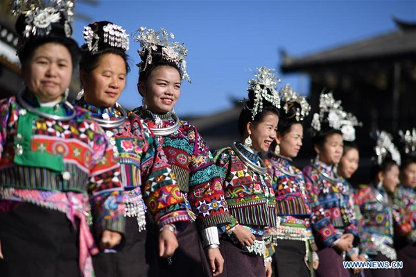 Miao people celebrate Jiyou Festival in SW China's Guizhou