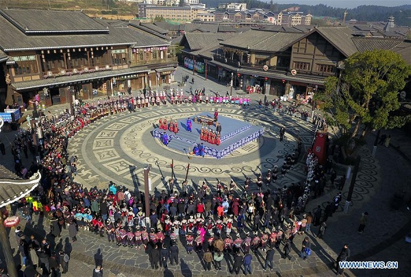 Miao people celebrate Jiyou Festival in SW China's Guizhou