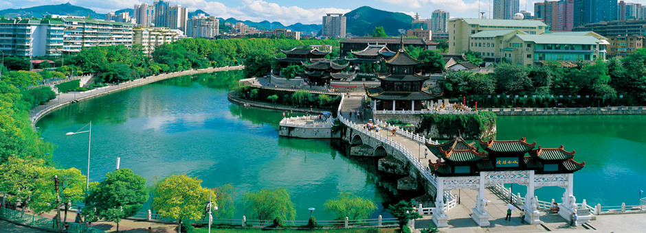 The Jiaxiu Tower, in Guiyang, capital city of southwest China's Guizhou province.