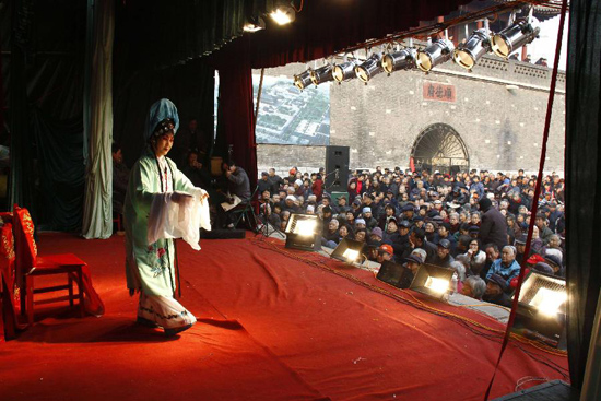 Chinese traditional opera performed Outdoor in Xingtai, China's Hebei