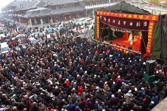 Chinese traditional opera performed Outdoor in Xingtai, China's Hebei