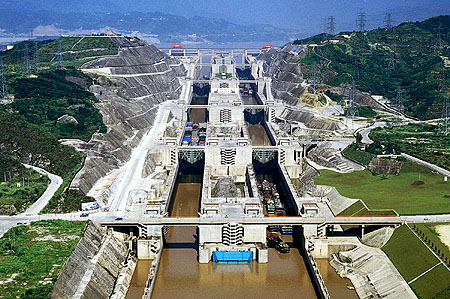 Yangtze and yellow river in the three gorges dam project