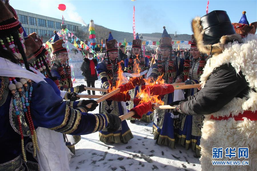 Winter fishing on frozen Zimeng Lake in Chifeng