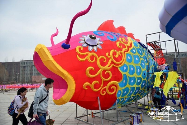 Festival lanterns brighten Hohhot