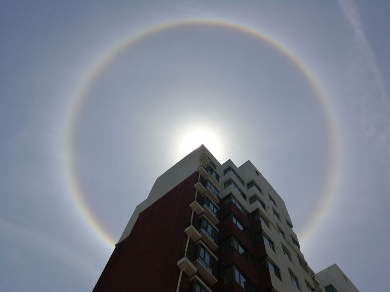 Solar halo appears over Ordos