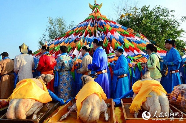 Herdsmen celebrate Aobao ritual