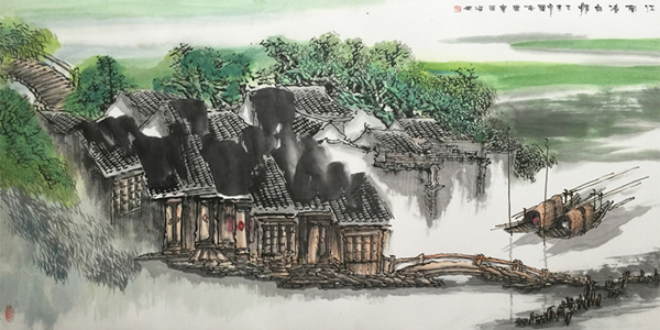 Kunshan painter holds art exhibition in Singapore