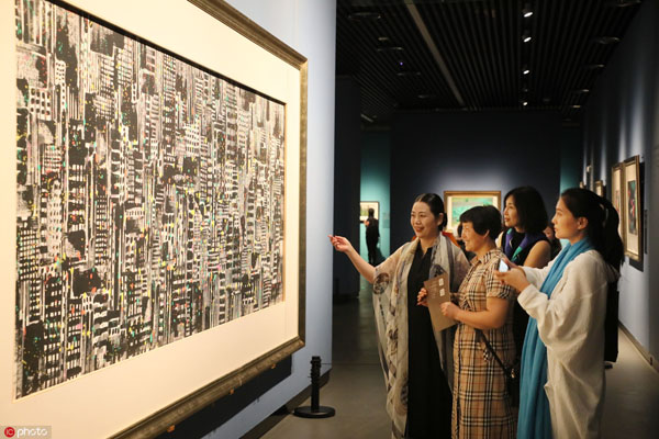 Examples of Wu Guanzhong's art displayed in hometown