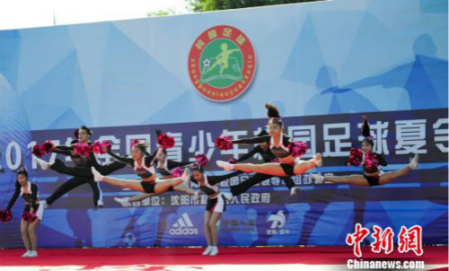 Young soccer players train in Shenyang