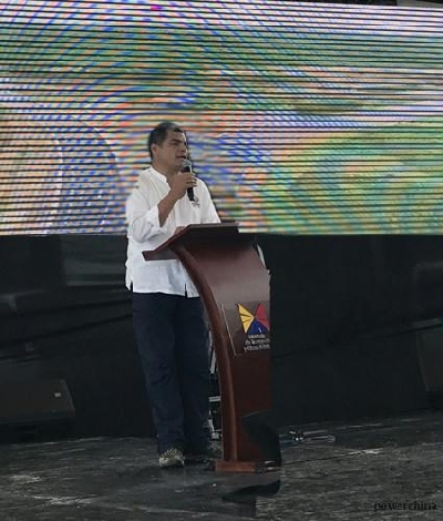 Ecuador president attends POWERCHINA's road opening ceremony