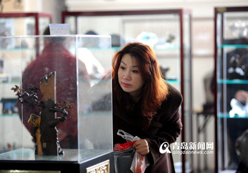 Qingdao city opens stone carving exhibition