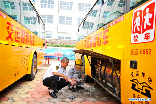 School buses under check for new semester in Qingdao