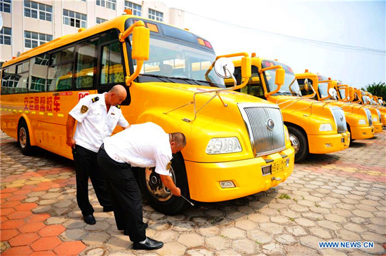 School buses under check for new semester in Qingdao