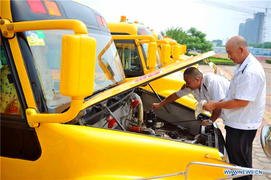 School buses under check for new semester in Qingdao