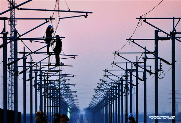Jinan-Qingdao high-speed railway under construction