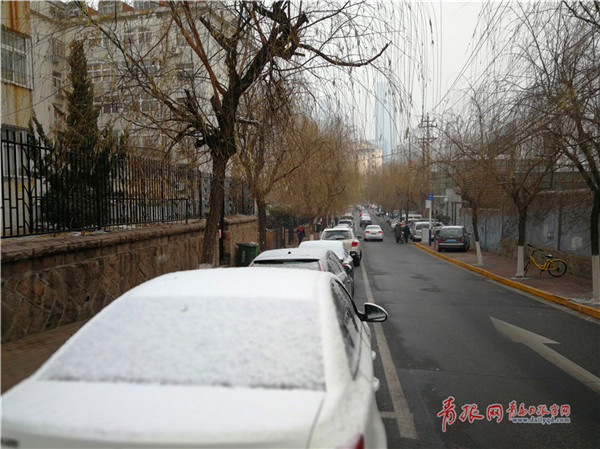 Qingdao welcomes first snow of the New Year