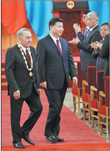 Kazakhstan's first president awarded Friendship Medal for contributions