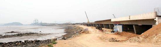 海阳-即墨跨海大桥建设顺利年底将通车(图)
