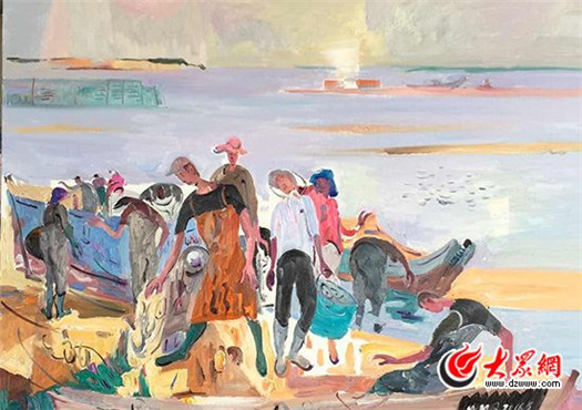 Oil painting exhibition of coastal views opens in Shandong