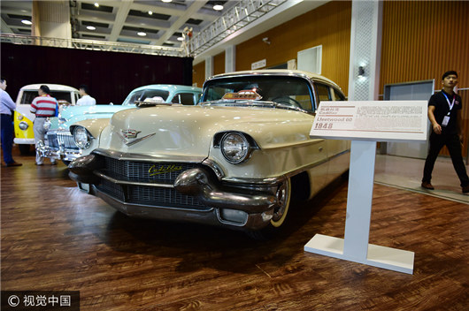 Historic cars on display at Qingdao auto show