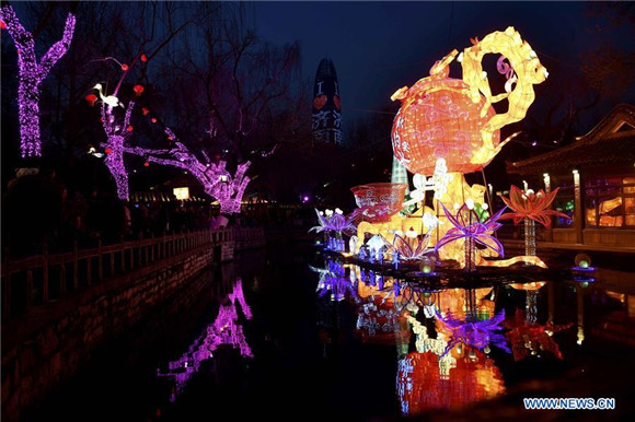 Lanterns and decorations seen in Shandong for Spring Festival