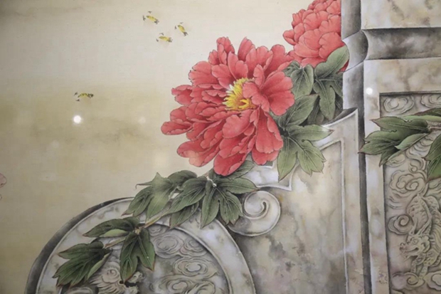 Peony blossom painting in Heze