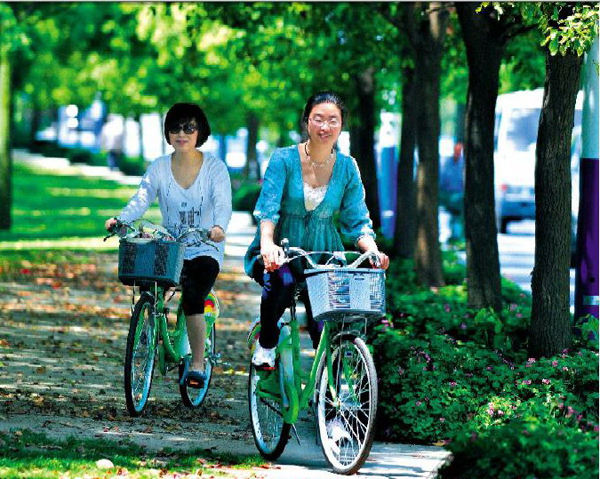 Public bicycles popular in Sheshan National Holiday Resort