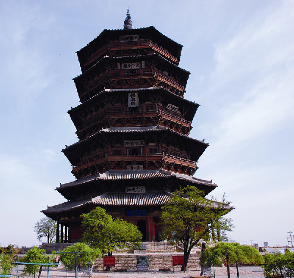 China repair work on Yingxian county's Wooden Pagoda