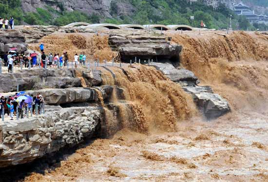 Hukou Waterfall in autumn flood season